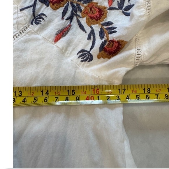 Free People Pablo Embroidered Boho Mini Dress Ruffle Sleeve, size  XS - Picture 5 of 7